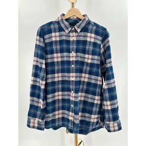 J. Crew Flannel | Blue and pink tartan plaid